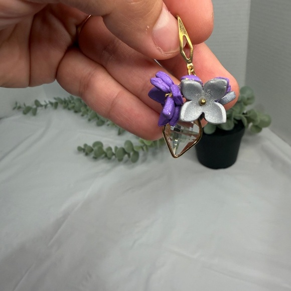 Handmade polymer clay earrings dangle - Picture 4 of 5